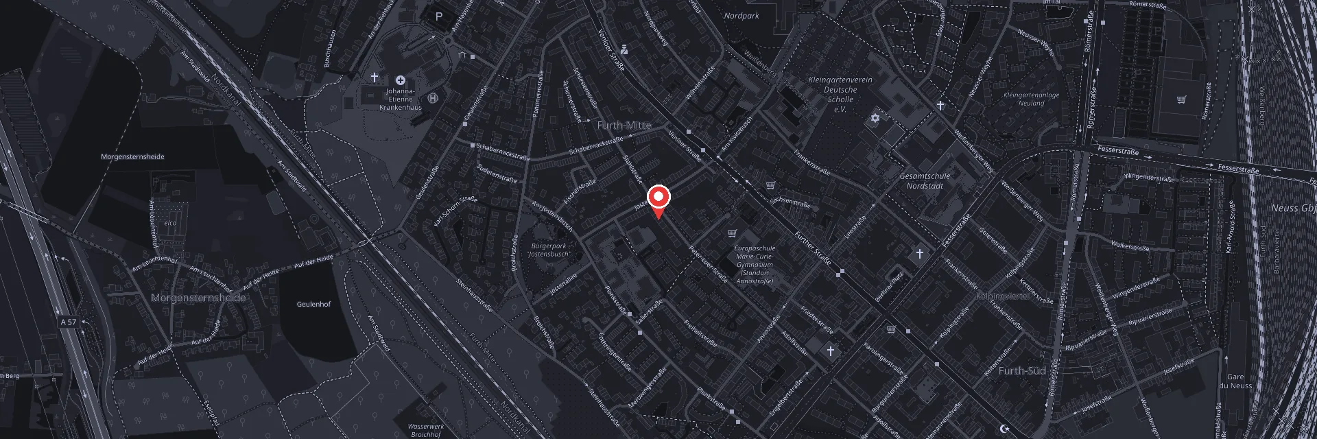 Karte mit unserem Standort, Peter-Loer-Straße 49, 41462 Neuss. Öffnet Google Maps in einem neuen Tab.